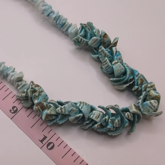Blue Oceanic Necklace with Irregular Stones and Asymmetrical Turquoise Color - Picture 5 of 5